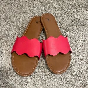 Shade & Shore Red Slide Sandals